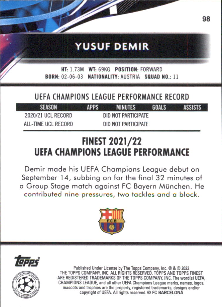 B5702- 2021-22 Finest UEFA Champions League 1-100 -You Pick- 15+ FREE US SHIP