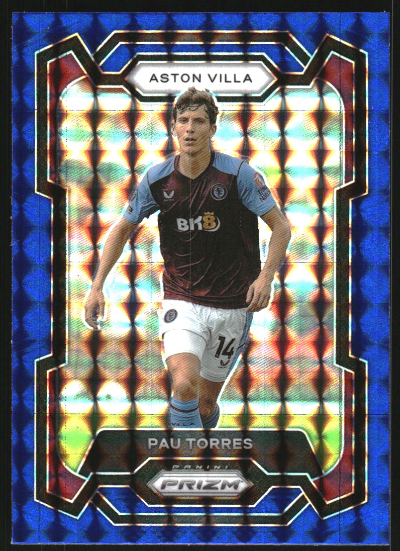 2023-24 Panini Prizm English Premier League Prizms Blue Mosaic #119 Pau Torres