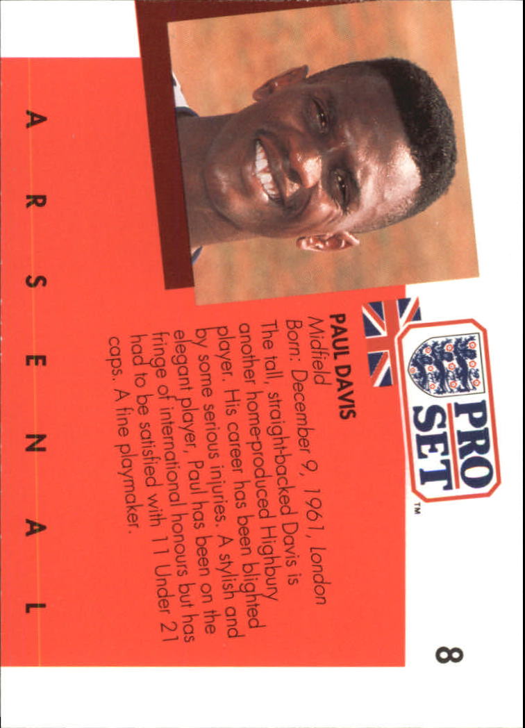 1990-91 Pro Set England #8 Paul Davis back image