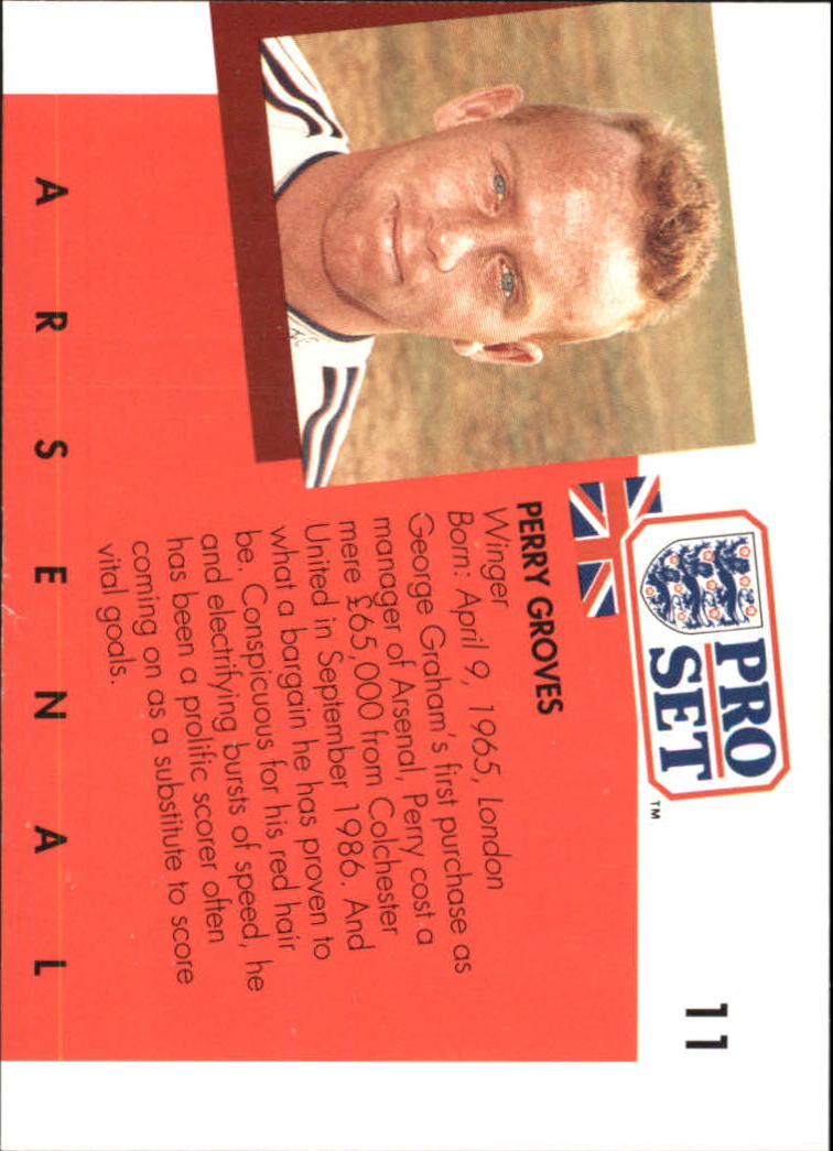 1990-91 Pro Set England #11 Perry Groves back image