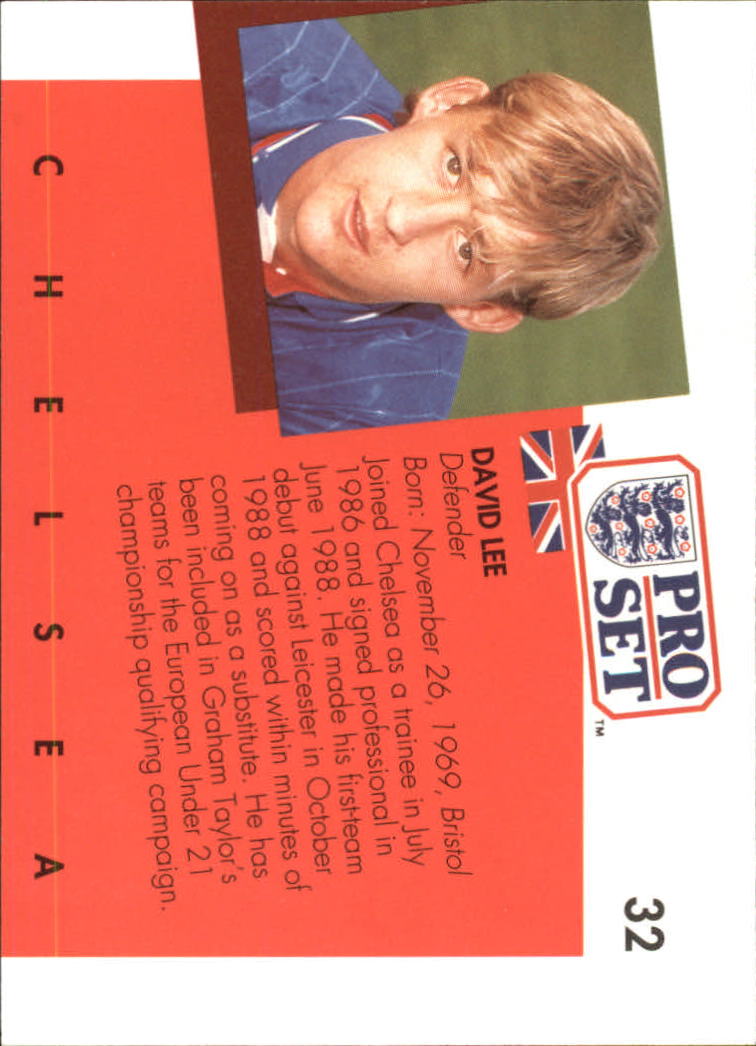 1990-91 Pro Set England #32 David Lee back image