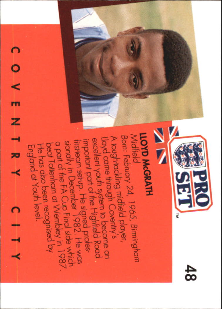 1990-91 Pro Set England #48 Lloyd McGrath back image