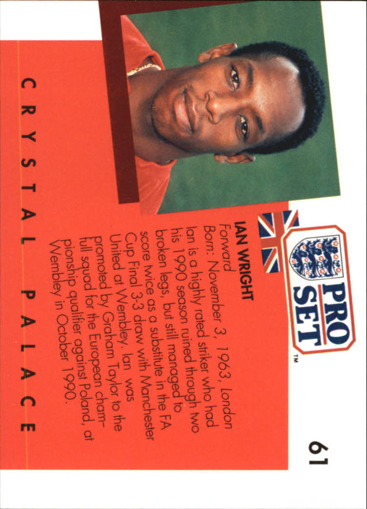 1990-91 Pro Set England #61 Ian Wright back image