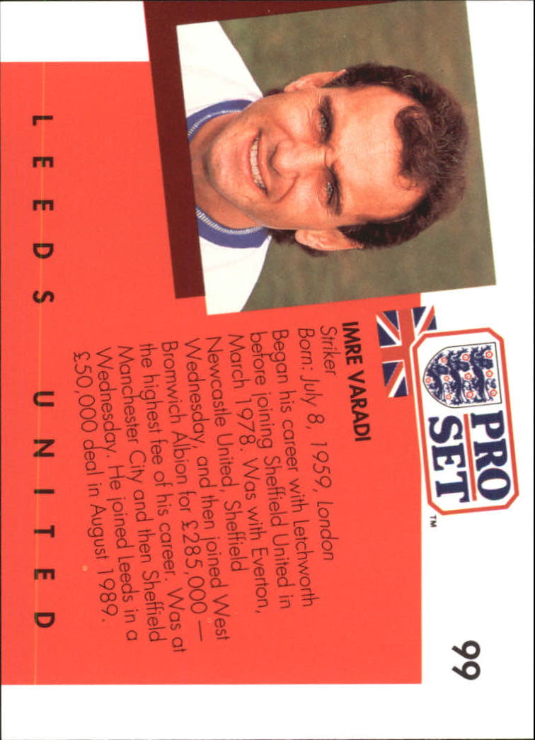 1990-91 Pro Set England #99 Imre Varadi back image