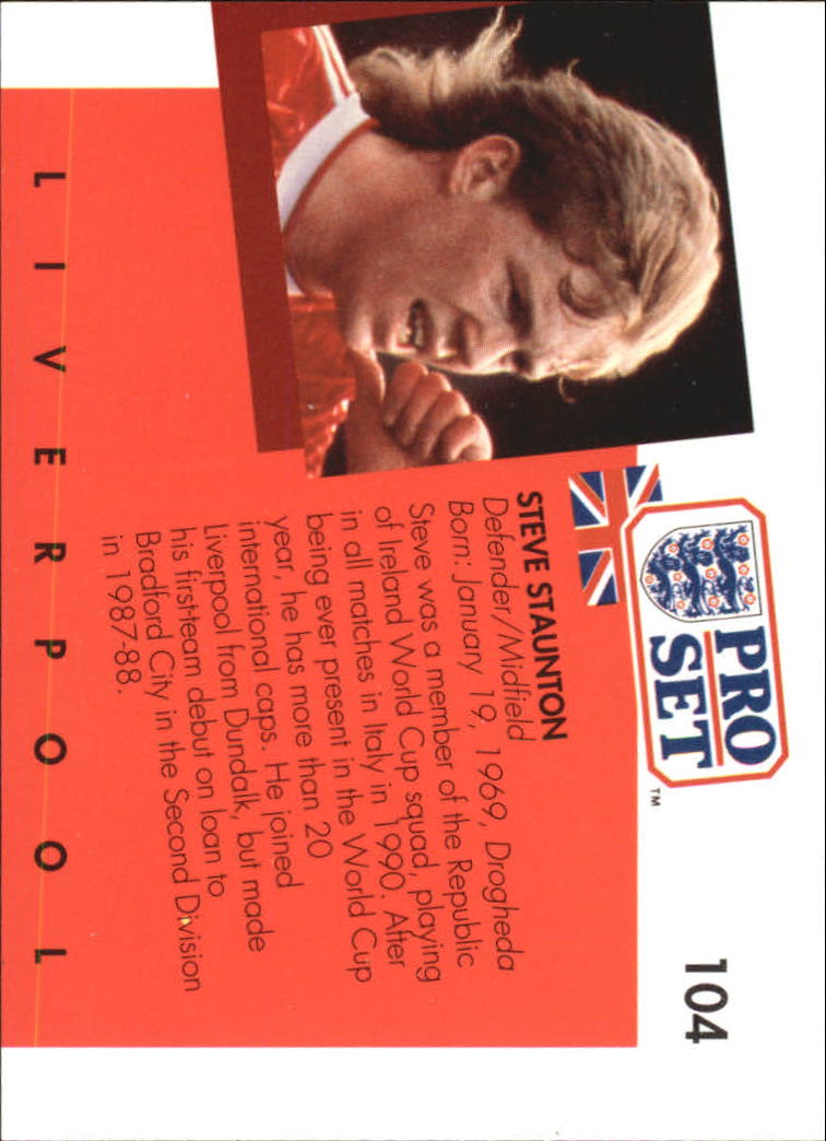 1990-91 Pro Set England #104 Steve Staunton back image