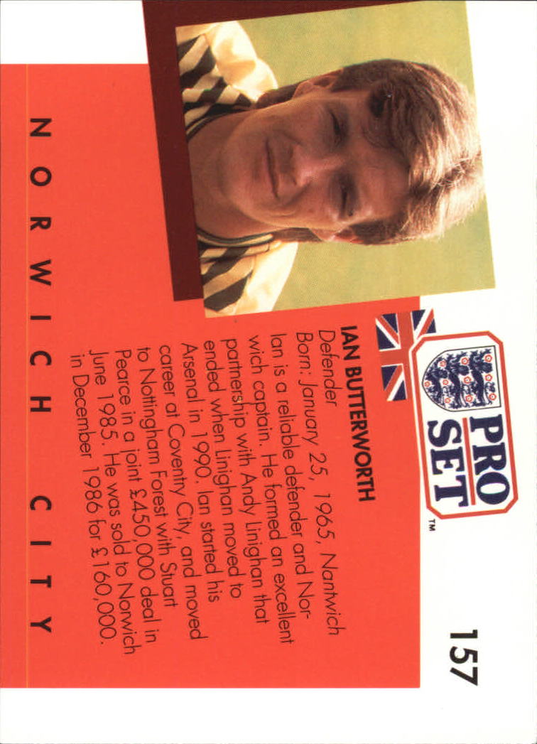 1990-91 Pro Set England #157 Ian Butterworth back image