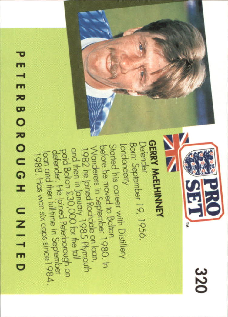 1990-91 Pro Set England #320 Gerry McElhinney back image