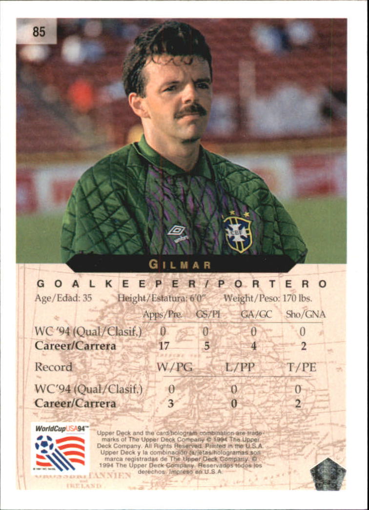 1994 Upper Deck World Cup Contenders English/Spanish #85 Gilmar back image