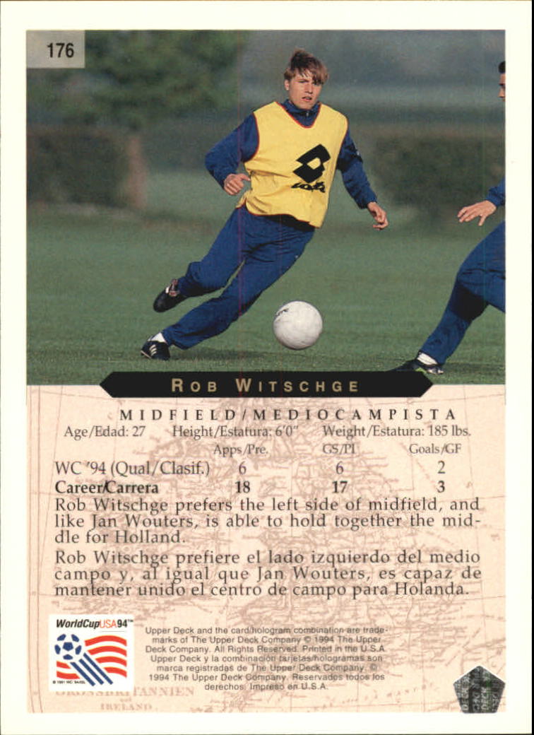 1994 Upper Deck World Cup Contenders English/Spanish #176 Rob Witschge back image