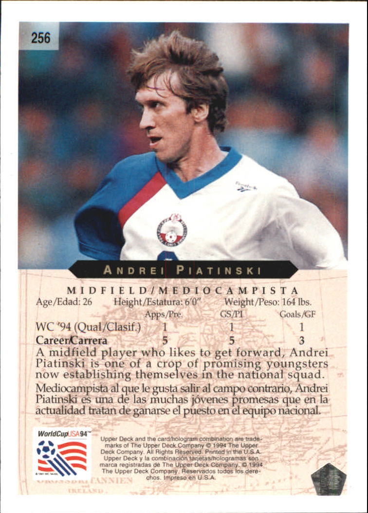 1994 Upper Deck World Cup Contenders English/Spanish #256 Andrei Piantinski back image