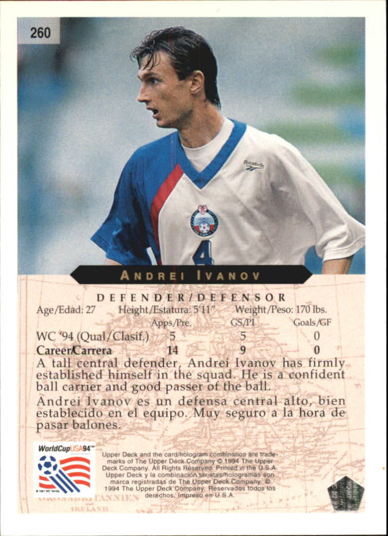 1994 Upper Deck World Cup Contenders English/Spanish #260 Andrei Ivanov back image