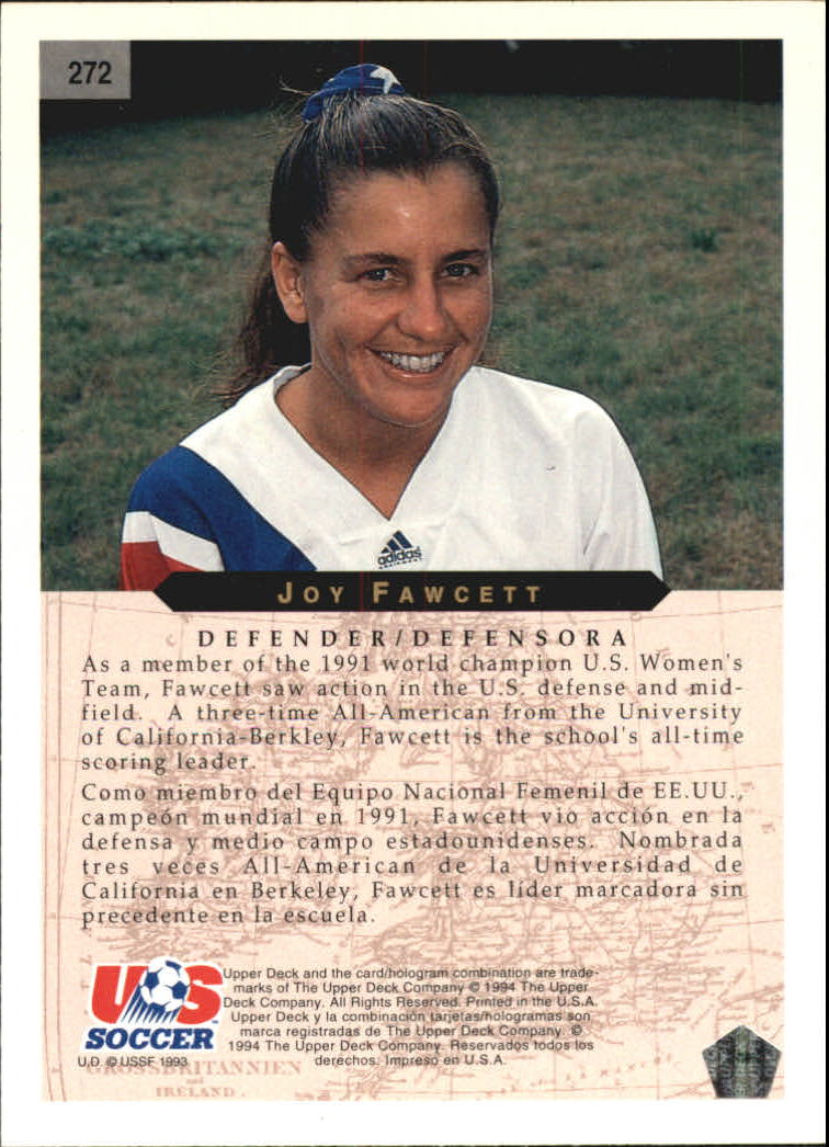 1994 Upper Deck World Cup Contenders English/Spanish #272 Joy Fawcett back image