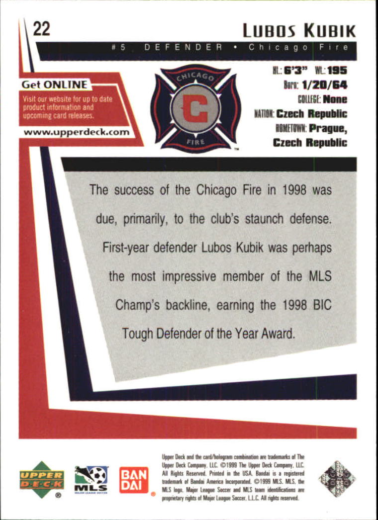 B6318- 1999 Upper Deck MLS Soccer Card #s 1-110 -You Pick- 15+ FREE US SHIP - Picture 45 of 209
