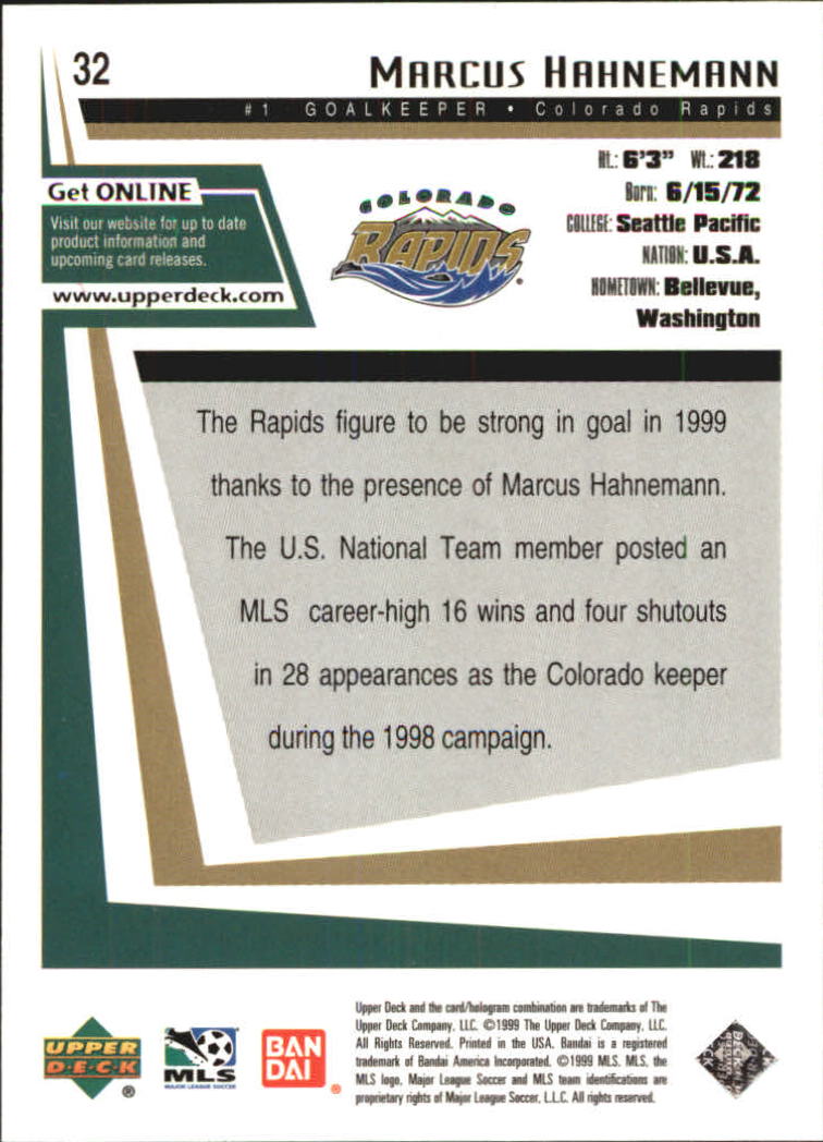 B6318- 1999 Upper Deck MLS Soccer Card #s 1-110 -You Pick- 15+ FREE US SHIP - Picture 65 of 209