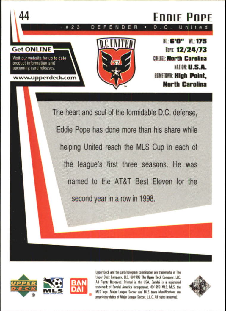 B6318- 1999 Upper Deck MLS Soccer Card #s 1-110 -You Pick- 15+ FREE US SHIP - Picture 81 of 209