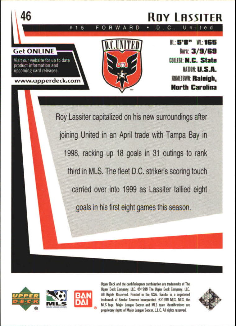 B6318- 1999 Upper Deck MLS Soccer Card #s 1-110 -You Pick- 15+ FREE US SHIP - Picture 85 of 209