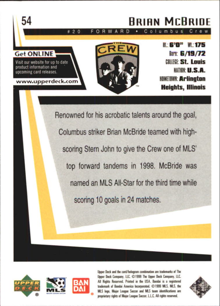 B6318- 1999 Upper Deck MLS Soccer Card #s 1-110 -You Pick- 15+ FREE US SHIP - Picture 101 of 209