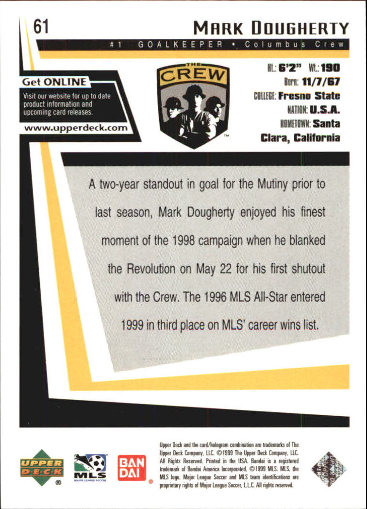 B6318- 1999 Upper Deck MLS Soccer Card #s 1-110 -You Pick- 15+ FREE US SHIP - Picture 115 of 209