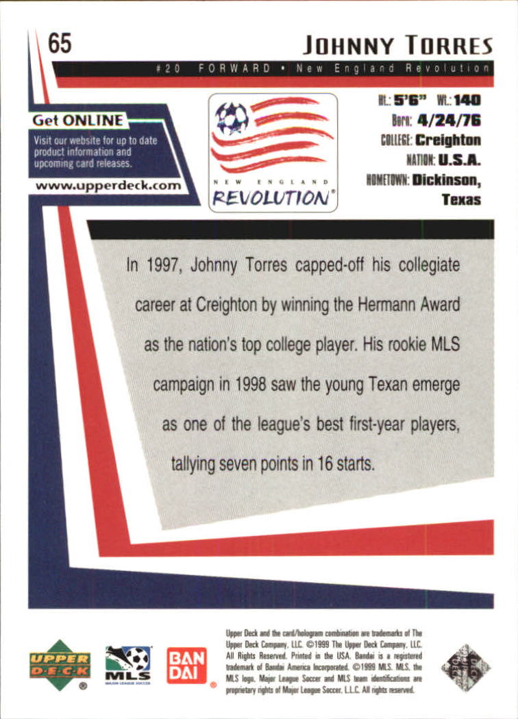 B6318- 1999 Upper Deck MLS Soccer Card #s 1-110 -You Pick- 15+ FREE US SHIP - Picture 123 of 209