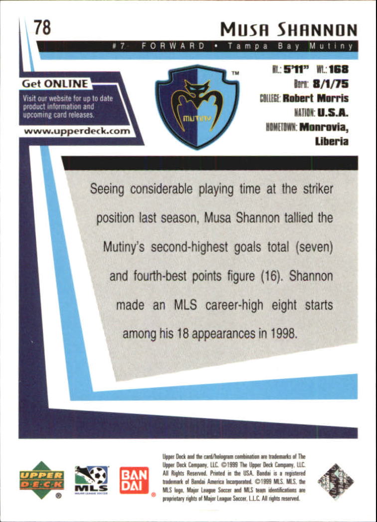 B6318- 1999 Upper Deck MLS Soccer Card #s 1-110 -You Pick- 15+ FREE US SHIP - Picture 145 of 209