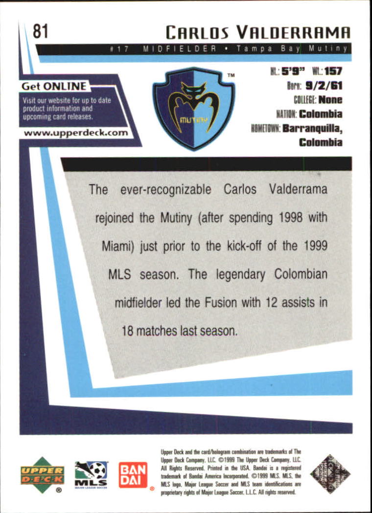B6318- 1999 Upper Deck MLS Soccer Card #s 1-110 -You Pick- 15+ FREE US SHIP - Picture 151 of 209