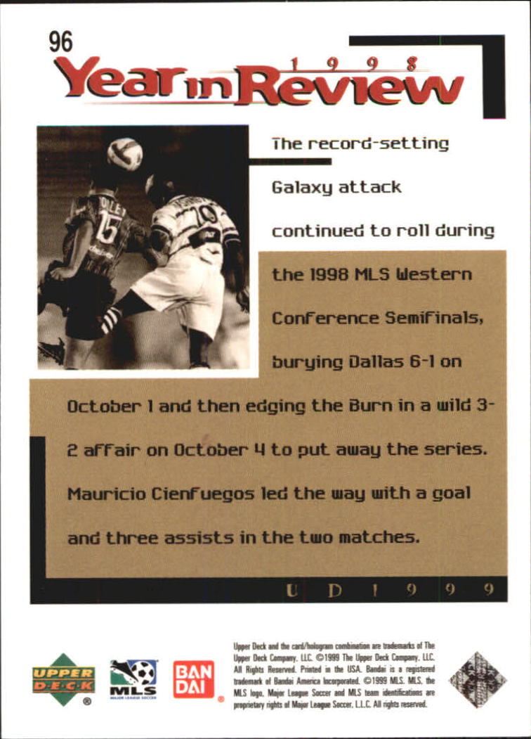 B6318- 1999 Upper Deck MLS Soccer Card #s 1-110 -You Pick- 15+ FREE US SHIP - Picture 181 of 209
