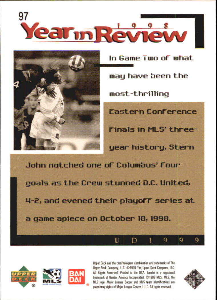 B6318- 1999 Upper Deck MLS Soccer Card #s 1-110 -You Pick- 15+ FREE US SHIP - Picture 183 of 209