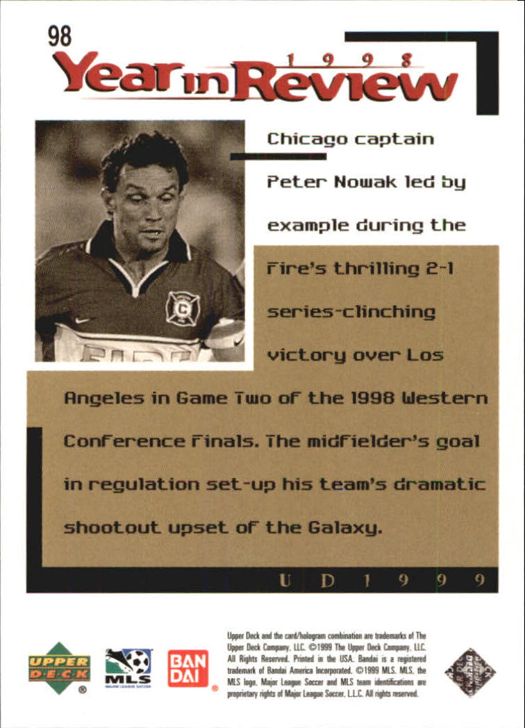 B6318- 1999 Upper Deck MLS Soccer Card #s 1-110 -You Pick- 15+ FREE US SHIP - Picture 185 of 209