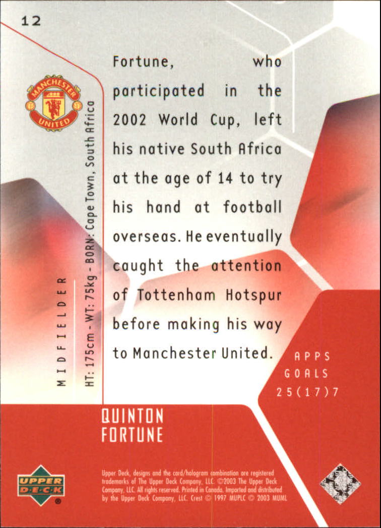 A8228- 2003 Upper Deck Manchester United Playmakers -You Pick- 15+ FREE US SHIP - Picture 7 of 85