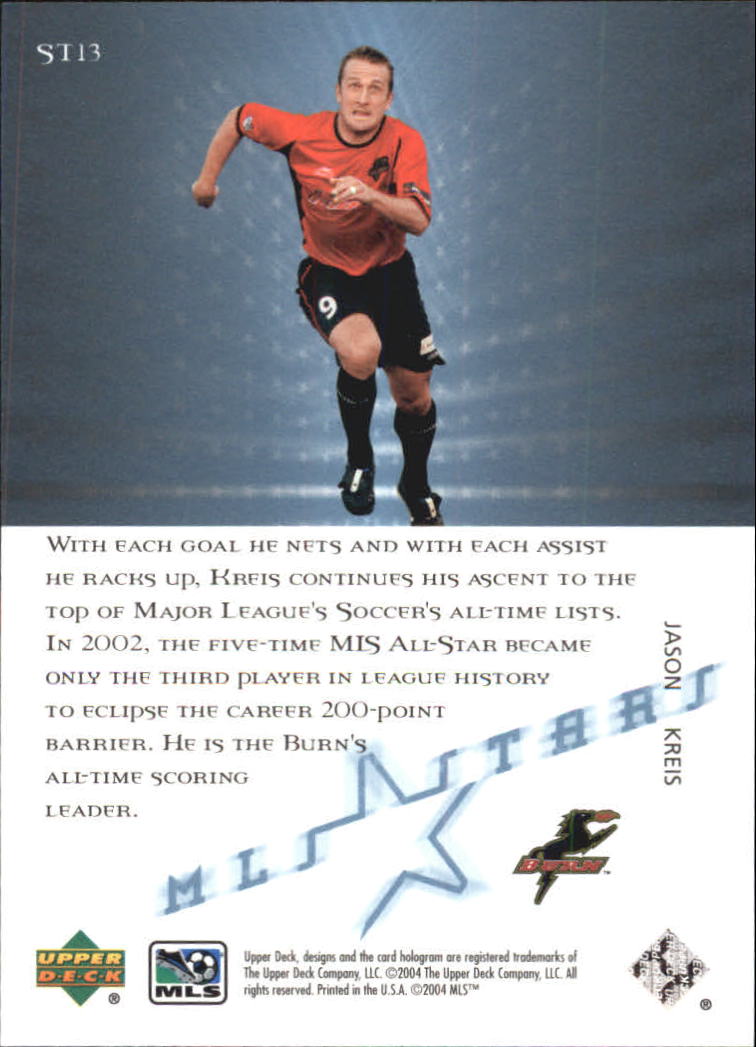 2004 Upper Deck MLS Stars #ST13 Jason Kreis back image