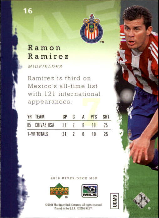 2006 Upper Deck MLS #16 Ramon Ramirez back image
