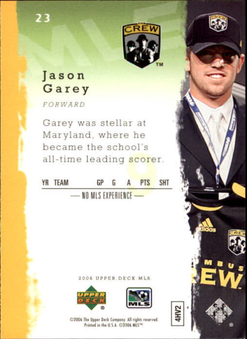 2006 Upper Deck MLS #23 Jason Garey back image