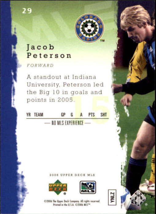 2006 Upper Deck MLS #29 Jacob Peterson back image
