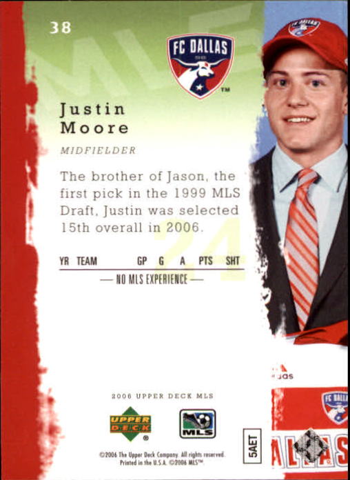 2006 Upper Deck MLS #38 Justin Moore back image