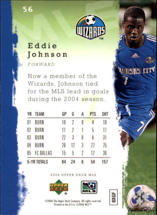 2006 Upper Deck MLS #56 Eddie Johnson back image
