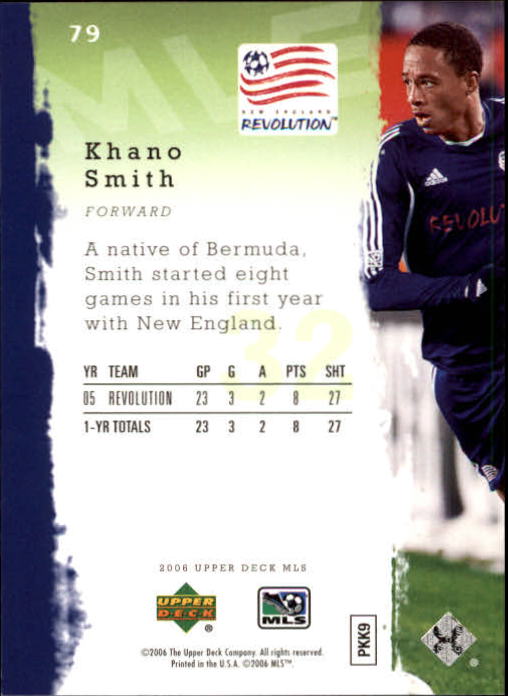 2006 Upper Deck MLS #79 Khano Smith back image