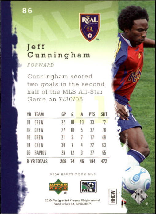 2006 Upper Deck MLS #86 Jeff Cunningham back image