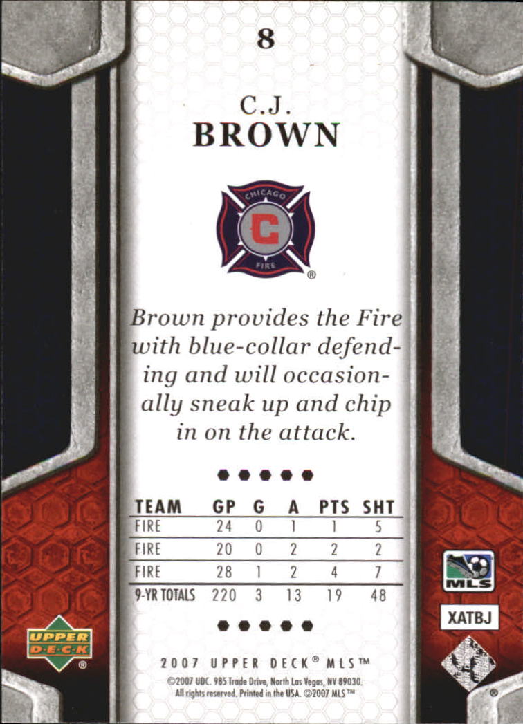 2007 Upper Deck MLS #8 C.J. Brown RC back image