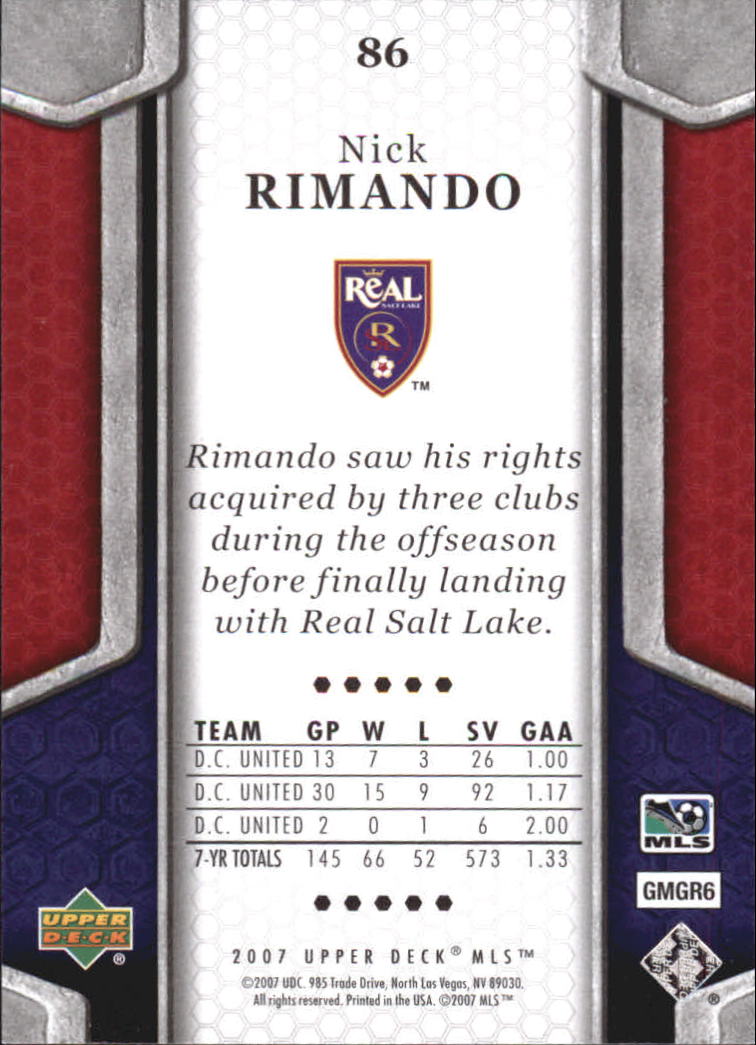 B2113- 2007 Upper Deck MLS Soccer #s 1-100 +Inserts -You Pick- 15+ FREE US SHIP - Picture 103 of 135