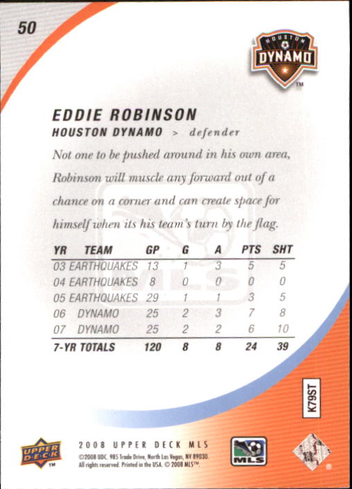 2008 Upper Deck MLS #50 Eddie Robinson back image