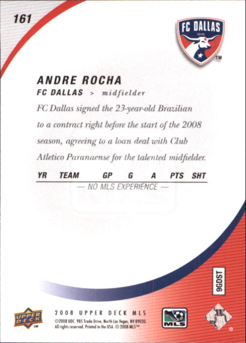 2008 Upper Deck MLS #161 Andre Rocha back image