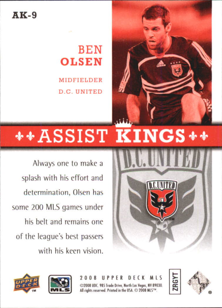2008 Upper Deck MLS Assist Kings #AK9 Ben Olsen back image