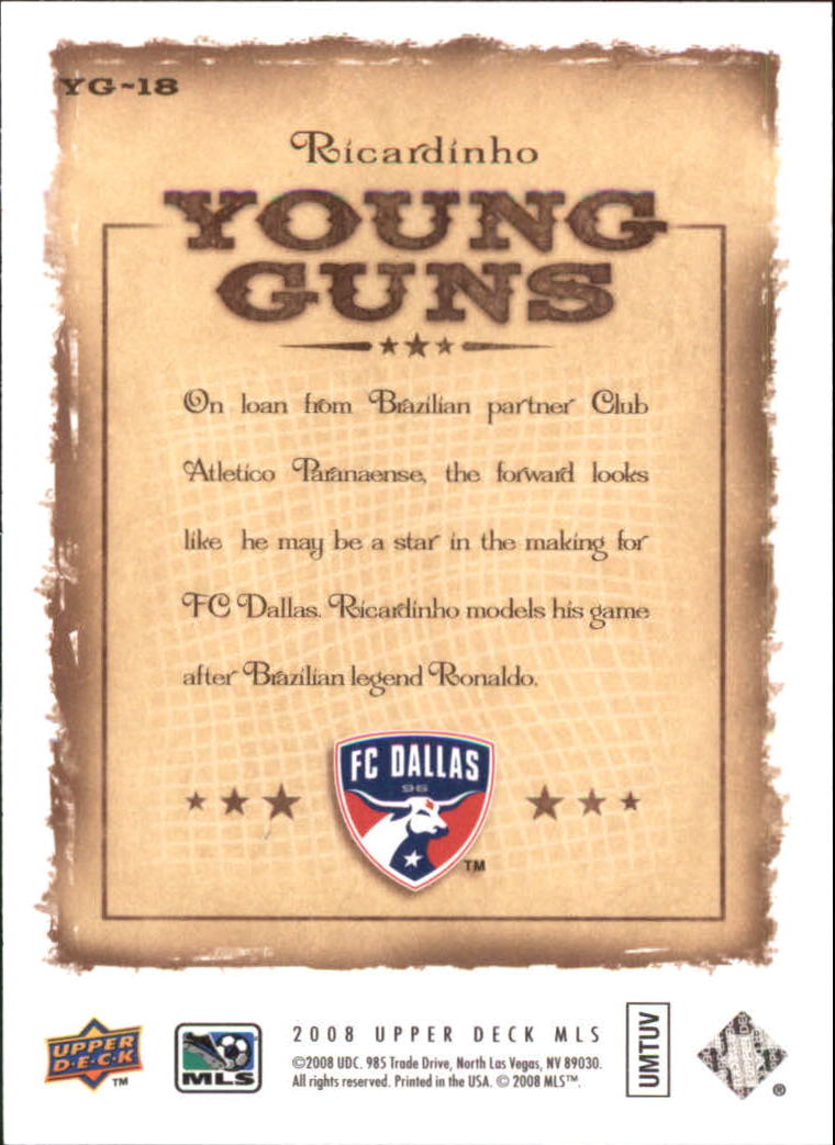 2008 Upper Deck MLS Young Guns #YG18 Ricardinho back image