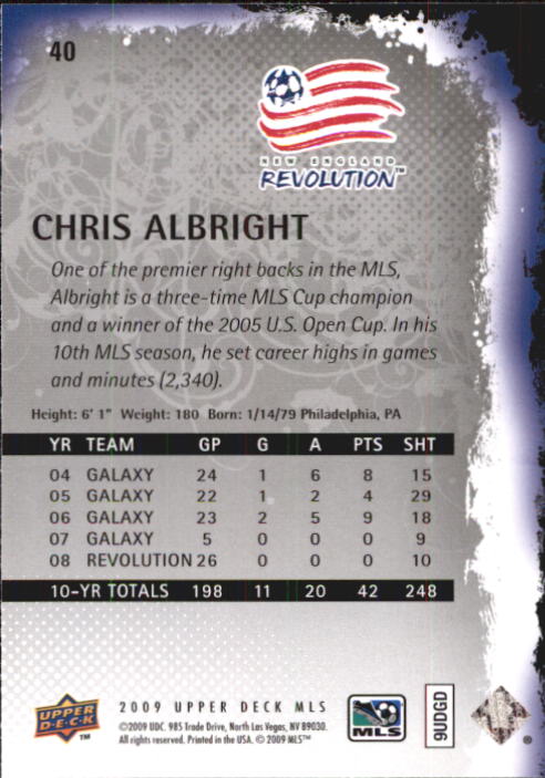 B6432- 2009 Upper Deck MLS Soccer Card #s 1-200 -You Pick- 15+ FREE US SHIP - Picture 81 of 384