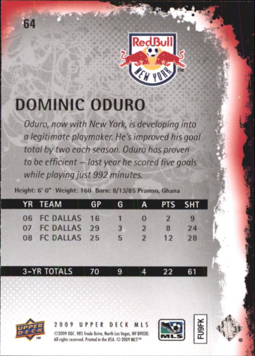 B6432- 2009 Upper Deck MLS Soccer Card #s 1-200 -You Pick- 15+ FREE US SHIP - Picture 122 of 384