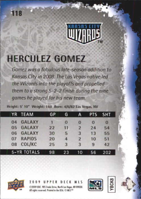 B6432- 2009 Upper Deck MLS Soccer Card #s 1-200 -You Pick- 15+ FREE US SHIP - Picture 220 of 384