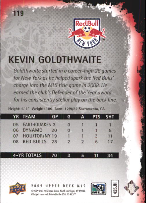 B6432- 2009 Upper Deck MLS Soccer Card #s 1-200 -You Pick- 15+ FREE US SHIP - Picture 222 of 384