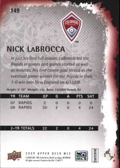 B6432- 2009 Upper Deck MLS Soccer Card #s 1-200 -You Pick- 15+ FREE US SHIP - Picture 282 of 384