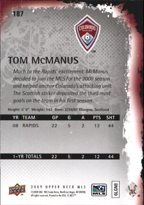 B6432- 2009 Upper Deck MLS Soccer Card #s 1-200 -You Pick- 15+ FREE US SHIP - Picture 358 of 384