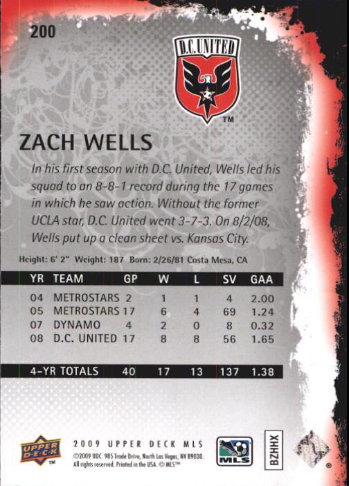 B6432- 2009 Upper Deck MLS Soccer Card #s 1-200 -You Pick- 15+ FREE US SHIP - Picture 384 of 384